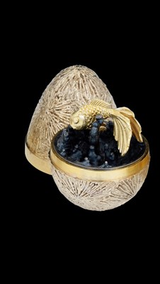 Lot 51 - A SILVER-GILT 'SURPRISE' EASTER EGG