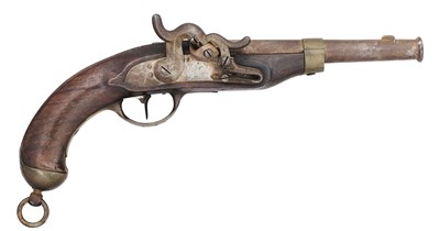 Lot 299 - A 24 BORE GERMAN (PRUSSIAN) MODEL 1850 PERCUSSION PISTOL, DATED 1851