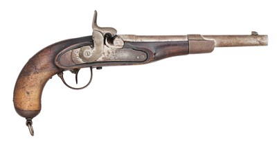 Lot 302 - A 30 BORE GERMAN (SAXON) MODEL 1870 RIFLED PERCUSSION CAVALRY PISTOL