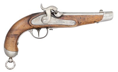 Lot 306 - A 28 BORE GERMAN (WURTEMBURG) MODEL 1816/40 RIFLED PERCUSSION PISTOL