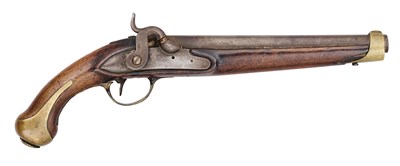 Lot 307 - A 13 BORE DUTCH PERCUSSION MILITARY PISTOL, AN ARSENAL CONVERSION OF CIRCA 1860
