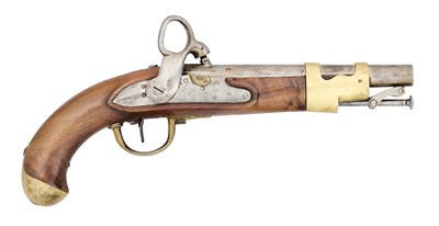 Lot 310 - A 15 BORE DUTCH MODEL 1820/44 PERCUSSION PISTOL, CONVERTED 1847
