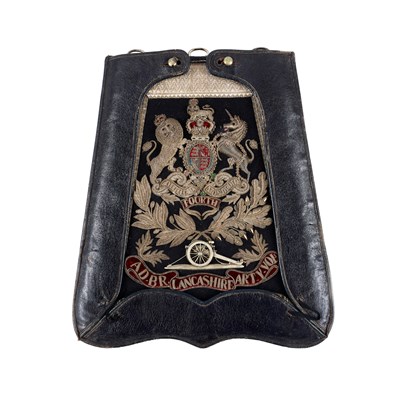 Lot 312 - AN OFFICER'S DRESS SABRETACHE OF THE 4TH LANCASHIRE ARTILLERY VOLUNTEERS