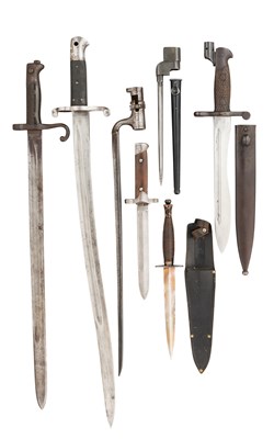Lot 146 - A FAIRBURN SYKES THIRD PATTERN FIGHTING KNIFE, AND SIX VARIOUS BAYONETS