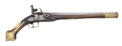 Lot 142 - AN OTTOMAN 20 BORE FLINTLOCK HOLSTER PISTOL, 19TH CENTURY