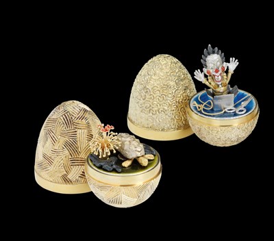 Lot 61 - A SILVER-GILT 'SURPRISE' EASTER EGG