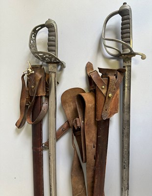 Lot 388 - A POST 1902 ROYAL ARTILLERY OFFICER'S SWORD, A VICTORIAN ROYAL ENGINEER'S SWORD, A 1908 PATTERN CAVALRY TROOPERS SWORD BY WILKINSON