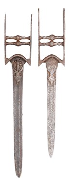 Lot 523 - TWO SOUTH INDIAN KATARS, 17TH CENTURY, PROBABLY TANJORE OR GOLCONDA