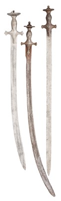 Lot 515 - THREE INDIAN TULWARS, 18TH/19TH CENTURY