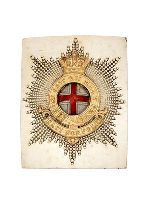 Lot 208 - AN EAST NORFOLK REGIMENT OFFICER'S SHOULDER BELT PLATE, CIRCA 1840-55
