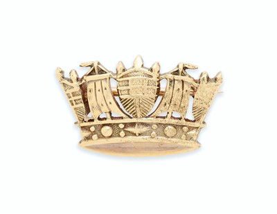 Lot 48 - GOLD NAVAL CROWN BROOCH, 1920s