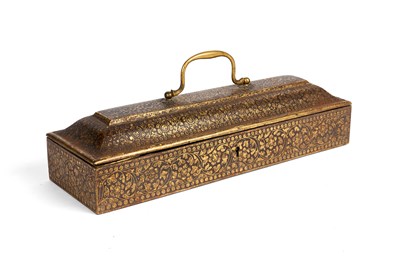 Lot 42 - A 'KOFTGARI' PEN BOX, PROBABLY SIALKOT, PAKISTAN, 19TH CENTURY