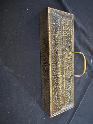 Lot 42 - A 'KOFTGARI' PEN BOX, PROBABLY SIALKOT, PAKISTAN, 19TH CENTURY