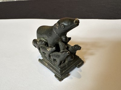 Lot 38 - A RARE SMALL PALA BRONZE FIGURE OF MARICI, BIHAR OR BENGAL, CIRCA 12TH CENTURY