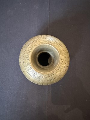 Lot 44 - A MUGHAL BRASS HUQQA BOTTLE, NORTHERN INDIA, PROBABLY LAHORE (NOW PAKISTAN), 18TH CENTURY