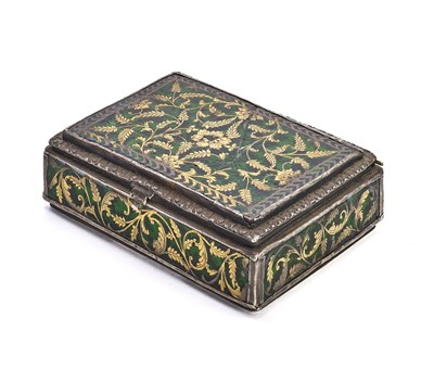 Lot 54 - A SMALL THEWA BOX, PRATAPGARH, RAJASTHAN, 19TH CENTURY