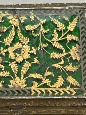 Lot 54 - A SMALL THEWA BOX, PRATAPGARH, RAJASTHAN, 19TH CENTURY