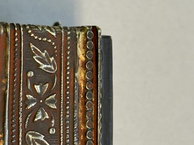 Lot 55 - A SMALL SILVER-GILT BOX WITH THEWA WORK, PRATAPGARH, RAJASTHAN, 19TH CENTURY