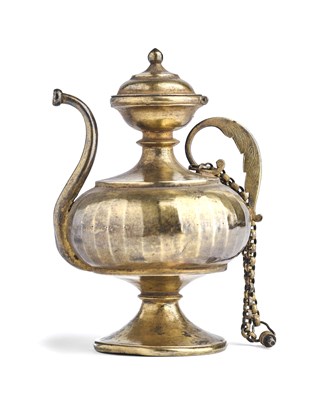 Lot 43 - A SMALL SILVER GILT EWER, LATE MUGHAL, INDIA, CIRCA 1800