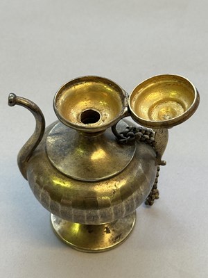 Lot 43 - A SMALL SILVER GILT EWER, LATE MUGHAL, INDIA, CIRCA 1800