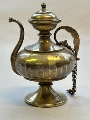 Lot 43 - A SMALL SILVER GILT EWER, LATE MUGHAL, INDIA, CIRCA 1800
