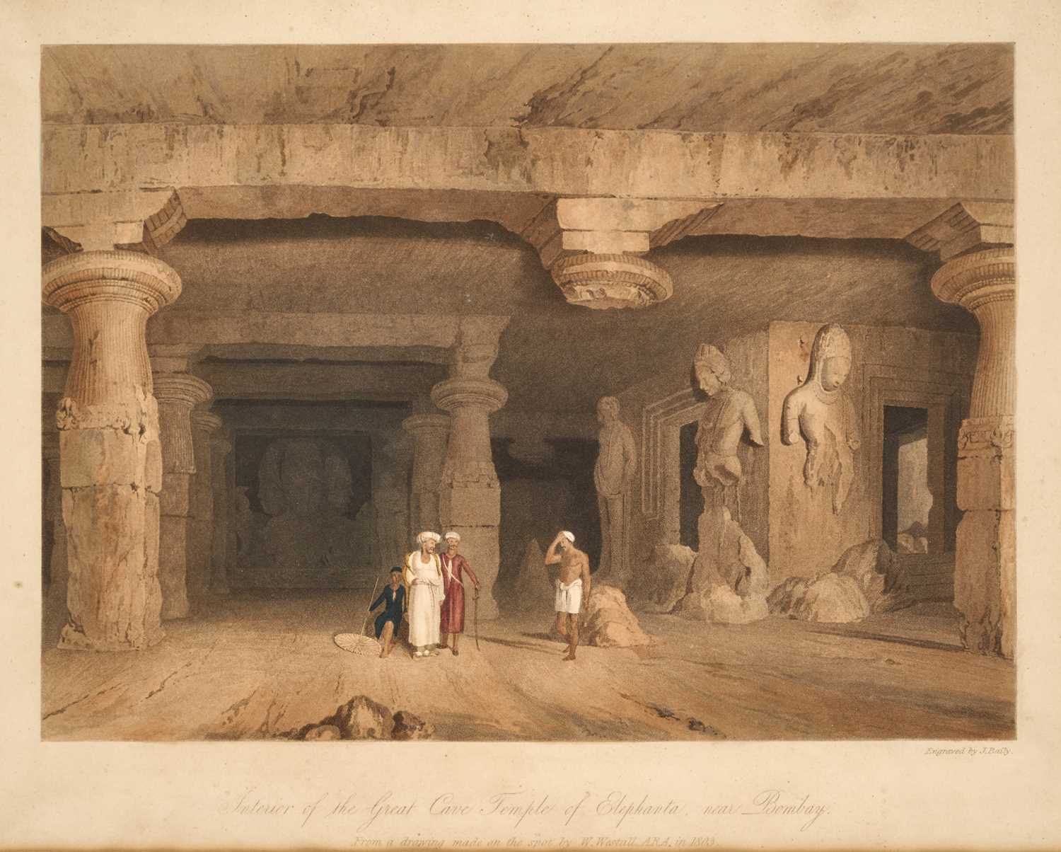 Lot 63 - INTERIOR OF THE GREAT CAVE TEMPLE AT ELEPHANTA, NEAR BOMBAY, AFTER ROBERT MELVILLE GRINDLAY, 1826-30