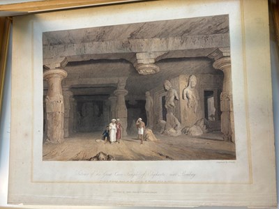 Lot 63 - INTERIOR OF THE GREAT CAVE TEMPLE AT ELEPHANTA, NEAR BOMBAY, AFTER ROBERT MELVILLE GRINDLAY, 1826-30