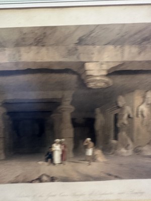 Lot 63 - INTERIOR OF THE GREAT CAVE TEMPLE AT ELEPHANTA, NEAR BOMBAY, AFTER ROBERT MELVILLE GRINDLAY, 1826-30