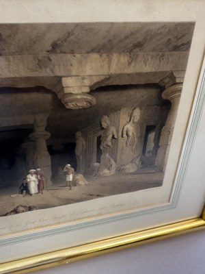 Lot 63 - INTERIOR OF THE GREAT CAVE TEMPLE AT ELEPHANTA, NEAR BOMBAY, AFTER ROBERT MELVILLE GRINDLAY, 1826-30