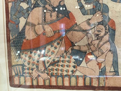 Lot 59 - A PAITHAN PAINTING OF A KARALINGU SADDHUS, MAHARASHTRA, INDIA, 19TH CENTURY