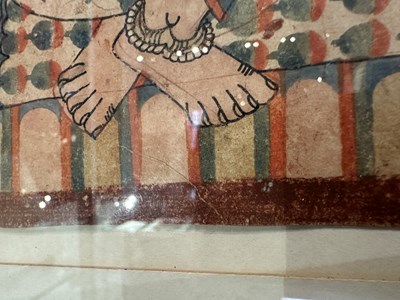 Lot 59 - A PAITHAN PAINTING OF A KARALINGU SADDHUS, MAHARASHTRA, INDIA, 19TH CENTURY