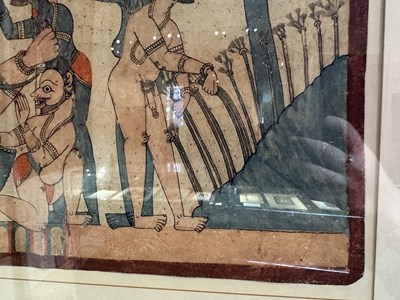 Lot 59 - A PAITHAN PAINTING OF A KARALINGU SADDHUS, MAHARASHTRA, INDIA, 19TH CENTURY