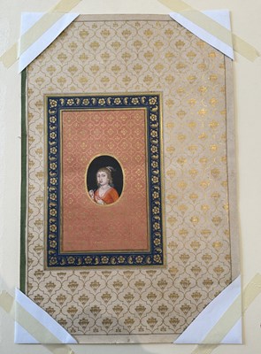 Lot 46 - A MUGHAL PORTRAIT OF A EUROPEAN BEAUTY, NORTH INDIA, 18TH CENTURY
