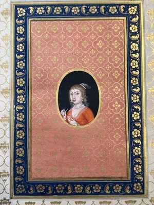 Lot 46 - A MUGHAL PORTRAIT OF A EUROPEAN BEAUTY, NORTH INDIA, 18TH CENTURY