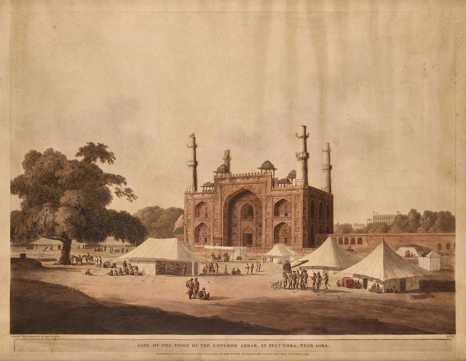 Lot 64 - 'GATE OF THE TOMB OF THE EMPEROR AKBAR, AT SECUNDRA, NEAR AGRA', 1795, AFTER THOMAS DANIELL