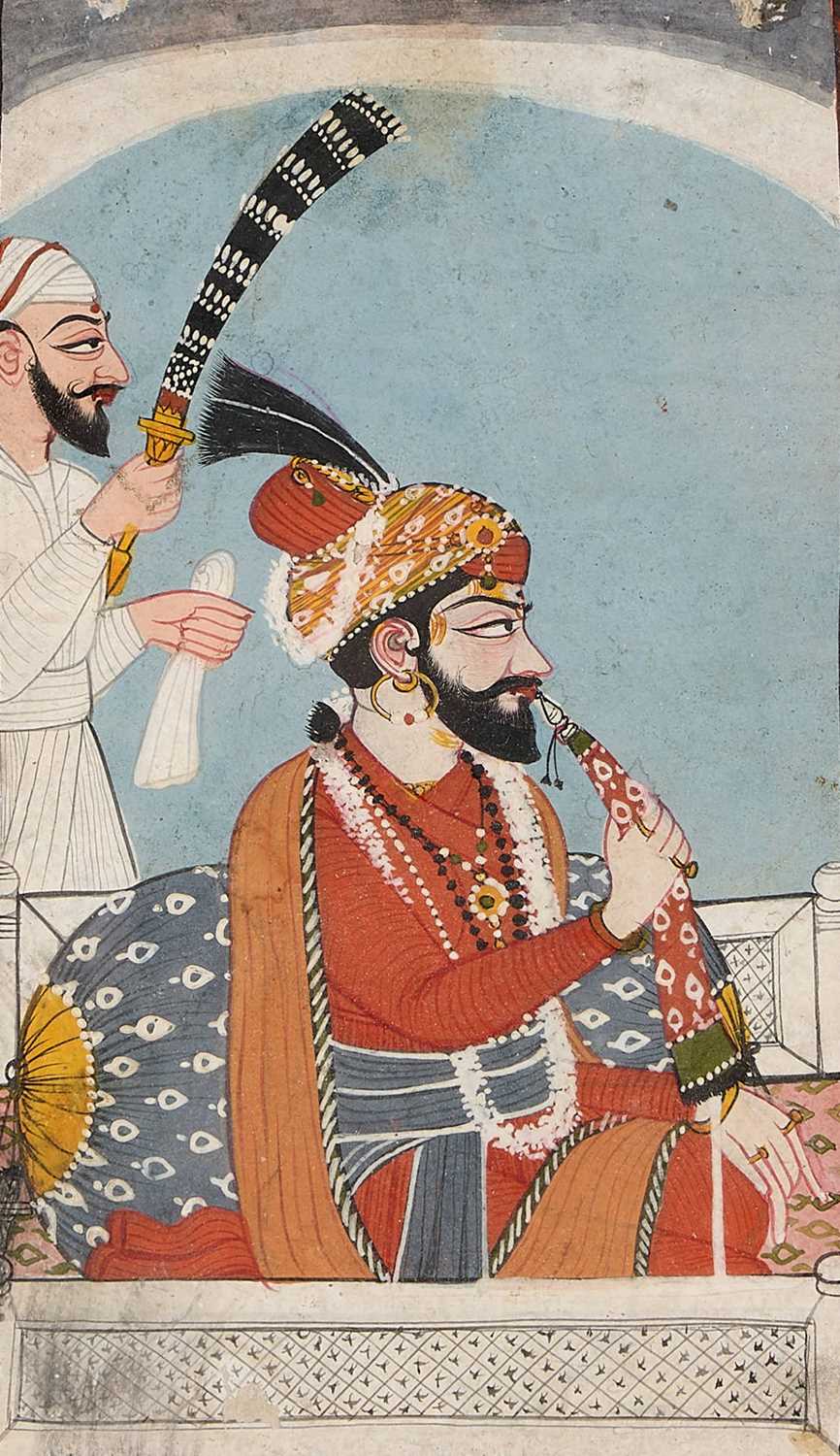 Lot 49 - PORTRAIT OF RAJA SURMA SEN, MANDI, LATE 18TH CENTURY