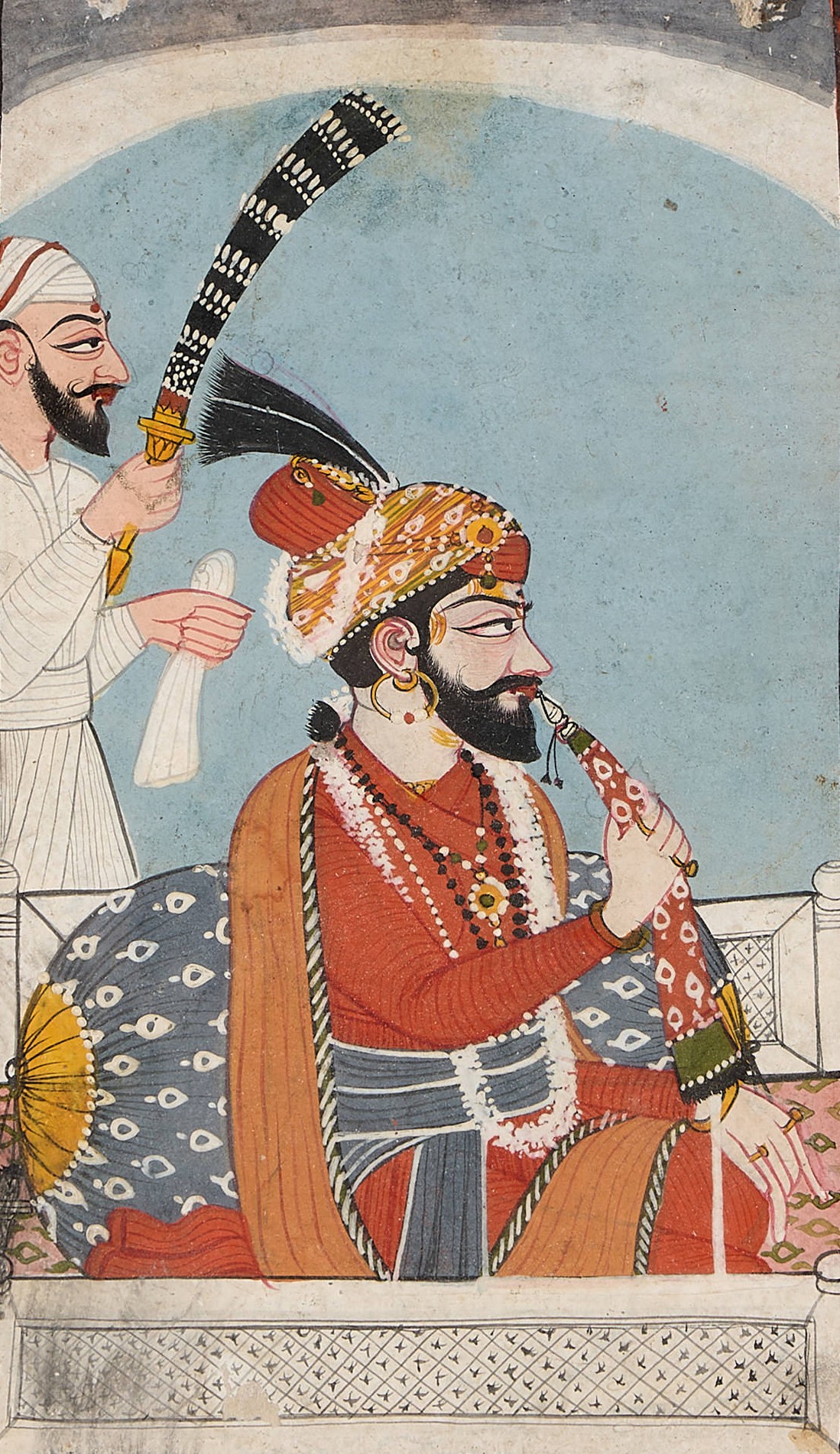 Lot 49 - PORTRAIT OF RAJA SURMA SEN, MANDI, LATE 18TH