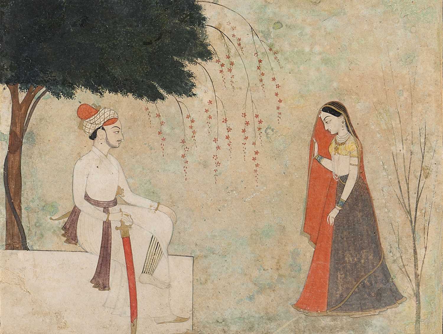 Lot 53 - AN ILLUSTRATION TO A NAYIKA SERIES, GULER, CIRCA 1770-80