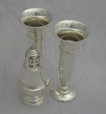 Lot 79 - A PAIR OF SILVER VASES