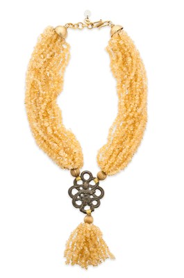 Lot 86 - CITRINE TORSADE NECKLACE, 1990s