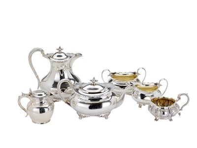 Lot 85 - A SILVER FOUR-PIECE TEA SET