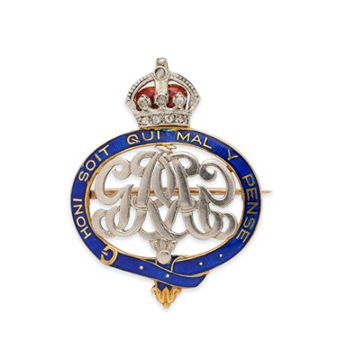 Lot 50 - GOLD, ENAMEL AND DIAMOND GEORGE V CYPHER BROOCH, 1920s