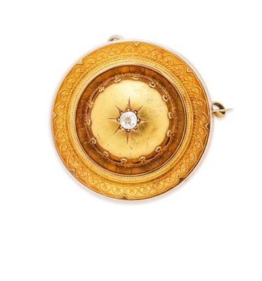Lot 30 - VICTORIAN GOLD AND DIAMOND BROOCH, 1880s