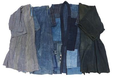 Lot 53 - A GROUP OF 'BORO' AND WOVEN JAPANESE KIMONO AND WORKDRESSES, EARLY 20TH CENTURY