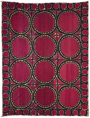 Lot 5 - A TASHKENT SUZANI, UZBEKISTAN, EARLY 20TH CENTURY