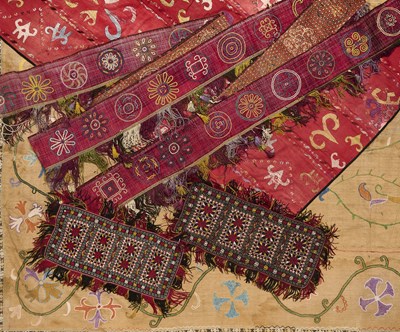 Lot 34 - A QUANTITY OF CENTRAL ASIAN EMBROIDERIES, LATE 19TH AND EARLY 20TH CENTURY