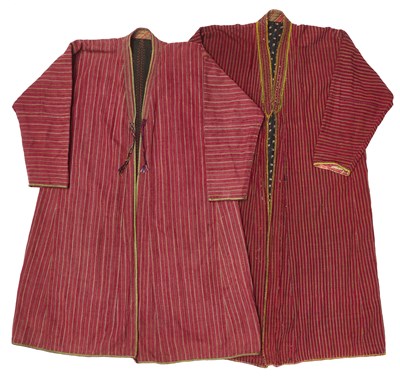 Lot 138 - TWO STRIPED CHAPAN, CENTRAL ASIA, LATE 19TH/EARLY 20TH CENTURY