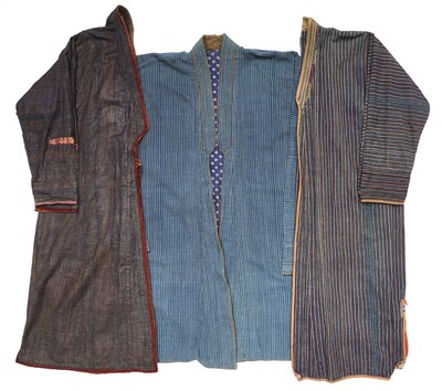 Lot 56 - THREE STRIPED CHAPAN, CENTRAL ASIA, FIRST HALF 20TH CENTURY