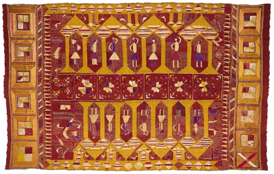 Lot 103 - A SAINCHI PHULKARI SILK EMBROIDERY PUNJAB, FIRST HALF 20TH CENTURY