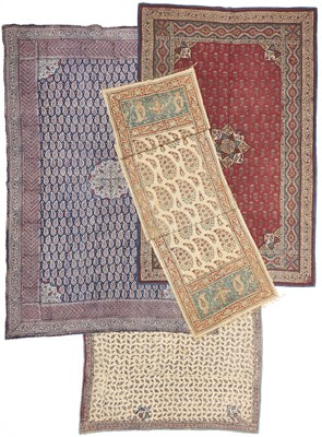 Lot 179 - THREE KALAMKARI KANTHA FLOORSPREADS, PERSIA, OR INDIA FOR THE PERSIAN MARKET, LATE 19TH CENTURY